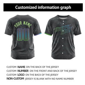 Maillot de baseball personnalisé, chemise de softball imprimée avec votre <span class=keywords><strong>nom</strong></span> et votre numéro, maillot à boutons complets pour hommes/femmes/jeunes - Product Image 3