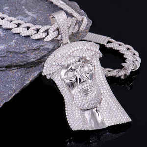 Collier Pendentif Croix de Jésus Vintage Hip Hop en Argent Sterling 925 avec Charme Moissanite, Bijou Unisexe, Cadeau, Style Tendance - Product Image 4