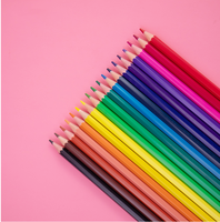 Crayons de couleur en bois, lot de 12, personnalisables avec logo, pour l'école, très demandés