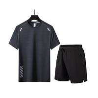Ensemble court deux pièces pour homme : short et t-shirt de sport, ensemble de jogging Dry Fit pour la course et l'entraînement