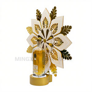 Support à champagne floral LED personnalisable élégant affichage pour bouteilles de vin décor de mariage événement VIP marque support à champagne - Product Image 2