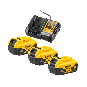 Kit de cargador de batería DeWalt 18V Xr con tres baterías para herramientas eléctricas - Product Image 1