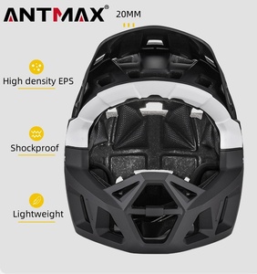 <span class=keywords><strong>Casco</strong></span> de bicicleta de montaña ANTMAX de color titanio ligero de cara completa <span class=keywords><strong>casco</strong></span> de Rayce juvenil con protector de barbilla <span class=keywords><strong>desmontable</strong></span> y visera - Product Image 3