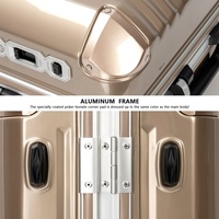 Valise d'affaires personnalisée à cadre en aluminium, coque rigide en PC avec serrure TSA, idéale pour les partenaires de marques japonaises et coréennes