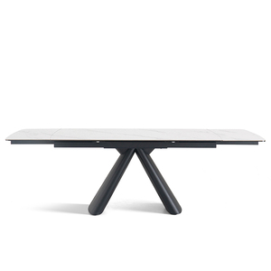 Mobili Moderni per Sala da Pranzo, Tavoli Allungabili <span class=keywords><strong>in</strong></span> Stile Nordico con Piano <span class=keywords><strong>in</strong></span> Ceramica Laminata 3MM su <span class=keywords><strong>Vetro</strong></span> <span class=keywords><strong>Temperato</strong></span> 8mm - Product Image 4