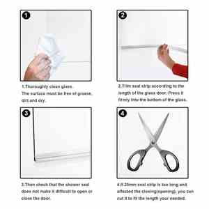 Tira de sellado de puerta de vidrio de <span class=keywords><strong>ducha</strong></span> sin marco Hydrorelax barrido de <span class=keywords><strong>goma</strong></span> de plástico impermeable <span class=keywords><strong>para</strong></span> <span class=keywords><strong>mampara</strong></span> de <span class=keywords><strong>Ducha</strong></span> - Product Image 3