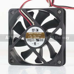 <span class=keywords><strong>Ventilateur</strong></span> <span class=keywords><strong>de</strong></span> refroidissement AVC 5V 24V 48V DC 12V 0.20A AC EC 7015 70X70X15MM 7CM à trois fils, flux axial, châssis, double roulement à billes F7015B12MY - Product Image 2