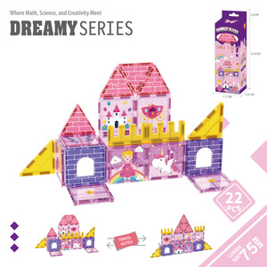 ELI TOYS Série Dreamy Blocs de construction magnétiques en plastique - 22 pièces Château de princesse 6 ensembles thématiques (37-51 pièces chacun) - Jouet éducatif STEM - Product Image 1