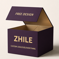 Boîte en carton pliable magnétique de luxe personnalisée pour cadeaux, vêtements, chaussures, avec logo estampé or