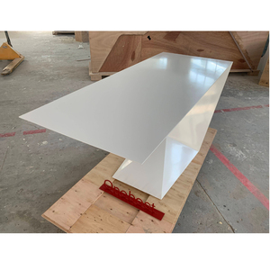 Z hình dạng văn phòng bàn tủ đặt Hiện Đại Trắng bề mặt rắn nhà và khách sạn Văn phòng điều hành bảng - Product Image 6