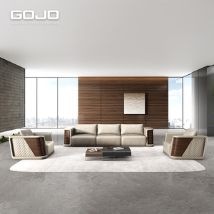 Juego de sofá de oficina de cuero rectangular moderno de Venta caliente muebles de sofá seccional directo de fábrica para recepción, uso de salón de negocios - Product Image 2