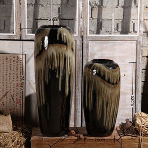 Florero de cerámica de piso alto grande esmaltado de Color de alta temperatura de rama seca creativa europea para decoración de Club de Hotel - Product Image 4