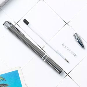 Stylo bille en métal durable avec logo personnalisé, style clic, encre bleue et noire, pour entreprise, bureau, école, vente en gros, promotion, cadeau, sérigraphie - Product Image 2