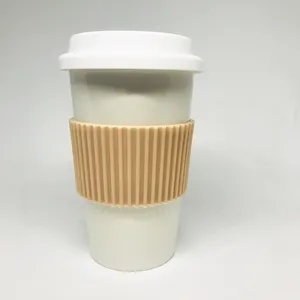 热销硅胶杯套休闲可重复使用高弹性咖啡茶杯架