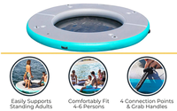 Hamaca de agua de anillo inflable DWF duradera personalizada para piscina Mar o lago con Red y portavasos equipo de juego de agua