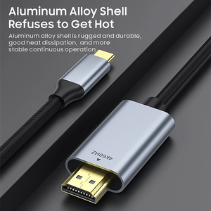 Cables HDMI de tendencia, carcasa de aluminio HD tipo C a HDMI 4K, adaptador de vídeo, Cable convertidor HDMI Vers tipo C para teléfono portátil - Product Image 3