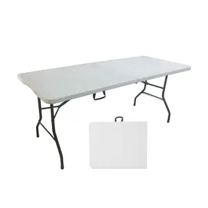 6ft PEHD armature en acier table top Parti Dining location en plastique table Pliante en plein air