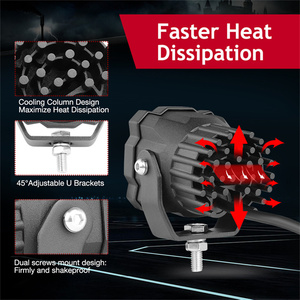 ไฟสีเหลืองอำพันหรือสีขาว2ชิ้นไฟ LED ทำงาน2.6นิ้ว54W รูปแบบลำแสงเฉพาะจุดสว่างมาก - Product Image 5