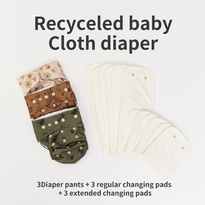Elinfant pañales de tela impermeables para bebés, pañales de bolsillo lavables reciclados, pañales de tela reutilizables, Juego de 3 uds. - Product Image 2