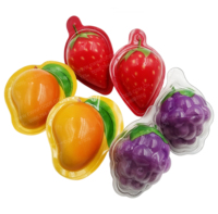 Halal 3D Gemengde Fruit Gummy Candy Aardbei Mango Druif Gevulde Jelly Candy Potverpakking Groothandel Privélabel