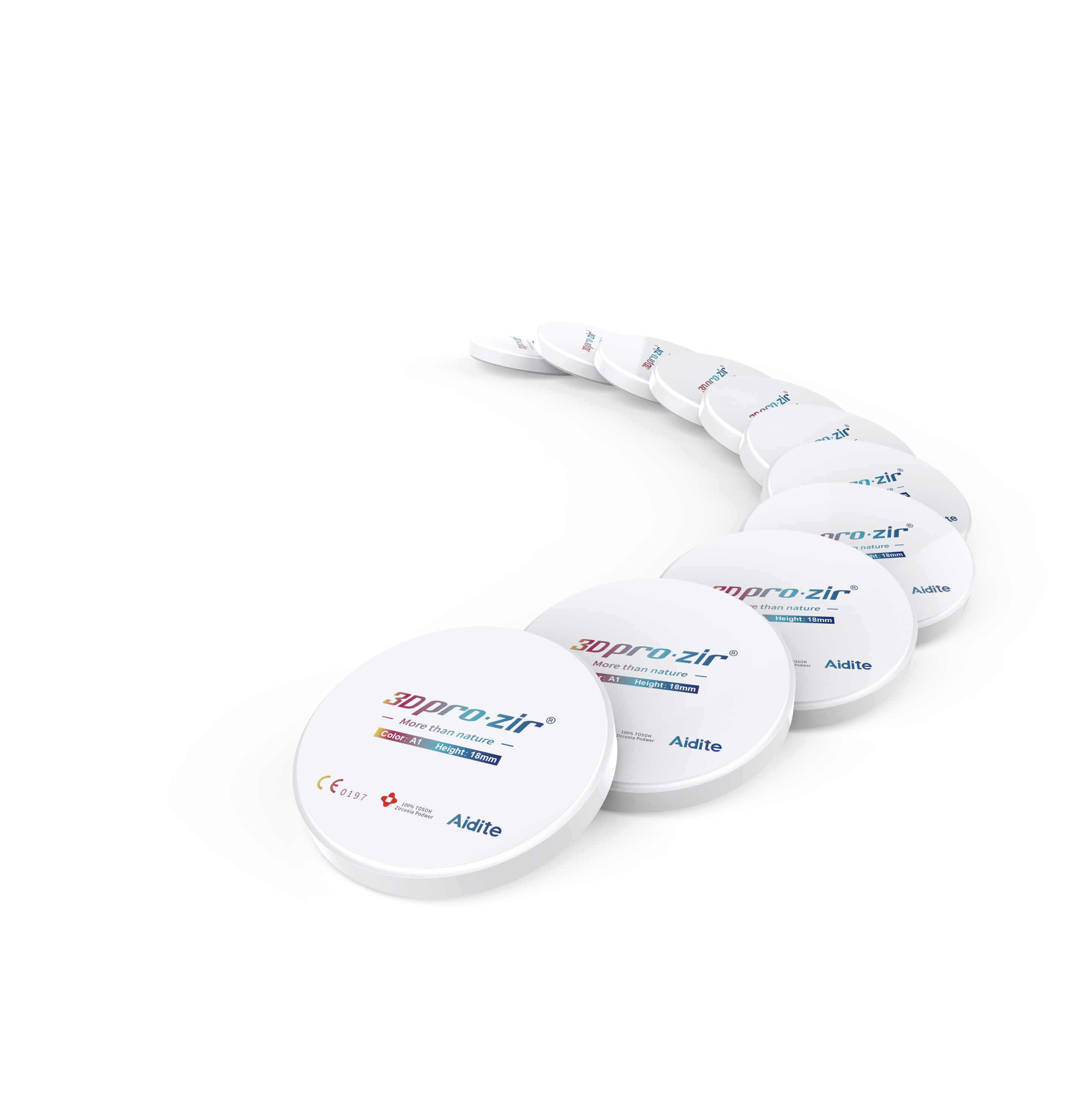 Многослойные циркониевые блоки aidite 14 мм 3D Pro для фабрики зубных протезов