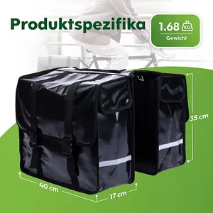 Wasserdichte schwarze 46L Reflektoren einfache Montage Fahrrad Doppel packung Gepäckträger Sattel tasche