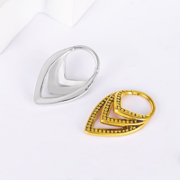 Evorte Nouveau Piercing de Septum Élégant en Acier Inoxydable Plaqué Or, Anneau de Nez Clicker, Boucles d'Oreilles Daith Helix Cartilage pour Femme, Cadeau