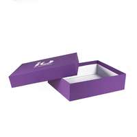 Boîtes d'emballage en papier de base et couvercle violet de haute qualité avec logo personnalisé en gros boîtes d'emballage en carton rigide boîtes cadeaux