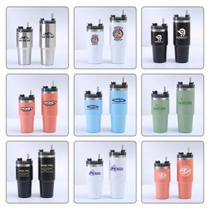 แก้วน้ำสแตนเลสขนาด 20 ออนซ์ 30 ออนซ์ แก้วกาแฟเก็บความร้อนสุญญากาศ  แบบพกพาสำหรับเดินทาง  ออกแบบโลโก้ได้ตามต้องการ แก้วน้ำสำหรับเดินทางในรถยนต์ - Product Image 5