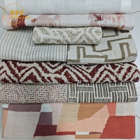 Tissu Jacquard Brodé pour Rideaux, Motif Artistique, Aspect Lin, Grammage Lourd, Vendu au Mètre pour Canapé, Rideau, Coussin