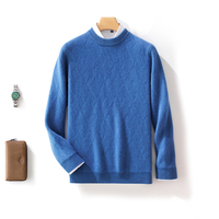 Pull en laine pure à 100 % pour homme, épais, tricoté thermique pour l'hiver, sous-vêtement décontracté à manches longues, fabrication sur mesure OEM