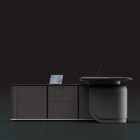 Bureau de direction moderne en forme de L, taille personnalisée, bureau moderne de luxe, noir