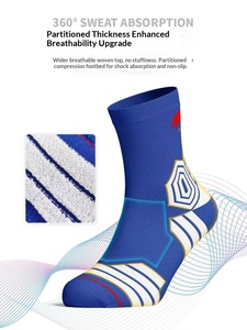 Men's Basketball Socks - Moisture-Wicking, Anti-Slip Breathable Terry <b>Sole</b> Sports Socks for Professional Games and Running - Product Image 4