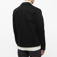 Veste en jean extensible noire classique de haute qualité personnalisée pour hommes