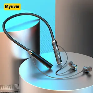 Myriver新製品ワイヤレスイヤホンネックバンドヘッドフォン防水5.0磁気接続スポーツネックバンドワイヤレスイヤホン