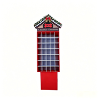 Support de présentation au sol en carton pour décorations de Noël avec logo personnalisé, plusieurs compartiments, grilles et trous, promotion de Noël pour les magasins de détail