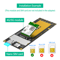M.2(M.2) modul 3G/4G/5G untuk Tipe C /USB 3.0 dengan Slot kartu SIM NANO untuk RM500Q/RM500U /GM800/ SIM8200