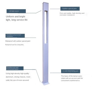 Volttalent LED Luz <span class=keywords><strong>de</strong></span> jardín Accesorio <span class=keywords><strong>de</strong></span> paisajismo Lámpara <span class=keywords><strong>de</strong></span> bolardo Linterna tradicional Pintura Poste gris Aluminio COB Patio - Product Image 2