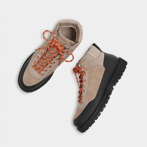 Nouvelles bottes pour hommes à tige haute, mode d'hiver, bottes chaudes rétro, bottes de travail antidérapantes à lacets pour l'extérieur - Product Image 2