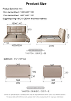 116170 Quanu Lit King Size à Fermeté Moyenne, Respectueux de la Peau, Ensemble de Lit Queen Size de Luxe, Nouveau Modèle Européen, Designs de Lits à Cadre Souple
