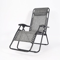Ensemble de chaises pliantes en métal à double usage avec fauteuil inclinable zéro gravité et table pliante pour le camping en plein air
