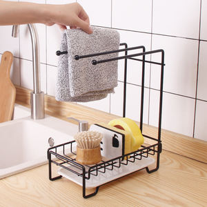 Moderno Estante de Almacenamiento Multifuncional de Hierro para Cocina con Toallero y Bandeja de Goteo, Organizador Impermeable para Baño y Encimera - Product Image 2