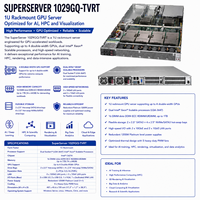 Supermicro SYS-1029GQ-TVRT 1U Server GPU Dual Xeon Scalable 4 V100 SXM2 NVLink 10GbE AI Deep Learning HPC