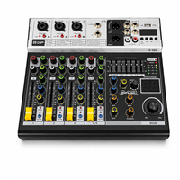 Console de mixage audio compacte en métal K-400 avec 99 effets DSP, lecture USB, Bluetooth, égaliseur 7 bandes, 3 entrées micro pour karaoké et diffusion en direct