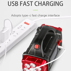 USB di emergenza torcia <span class=keywords><strong>solare</strong></span> portatile con Power Bank LED USB torcia da lavoro ricaricabile per campeggio pesca lampada di ricerca - Product Image 2