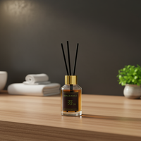 Diffuseur d'ambiance écologique avec bâtonnets en rotin et flacon en verre pour parfumer la maison – Parfum et taille personnalisables – Lavande – Non toxique
