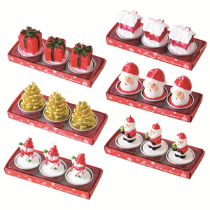 Bougie de Noël avec Père Noël, Bougie parfumée en forme de maison et de bonhomme de neige pour Noël, mariage, fête, décoration lumineuse - Product Image 1