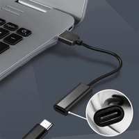 Adaptateur de connecteur CC USB Type C femelle vers angle droit à 90 degrés, câble de convertisseur de chargeur d'alimentation PD pour ordinateur portable