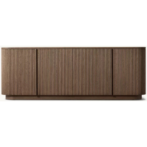 Buffet moderne à cannelures RH en chêne massif, meuble <span class=keywords><strong>de</strong></span> rangement avec bords arrondis, console <span class=keywords><strong>de</strong></span> bar à café, meuble <span class=keywords><strong>de</strong></span> salon - Product Image 3