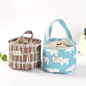 Bolsa de Almuerzo de Lino y Algodón Aislada, Tamaño Grande, para Estudiantes, Viajes, Trabajo, Bolsa Térmica para Bento - Product Image 1